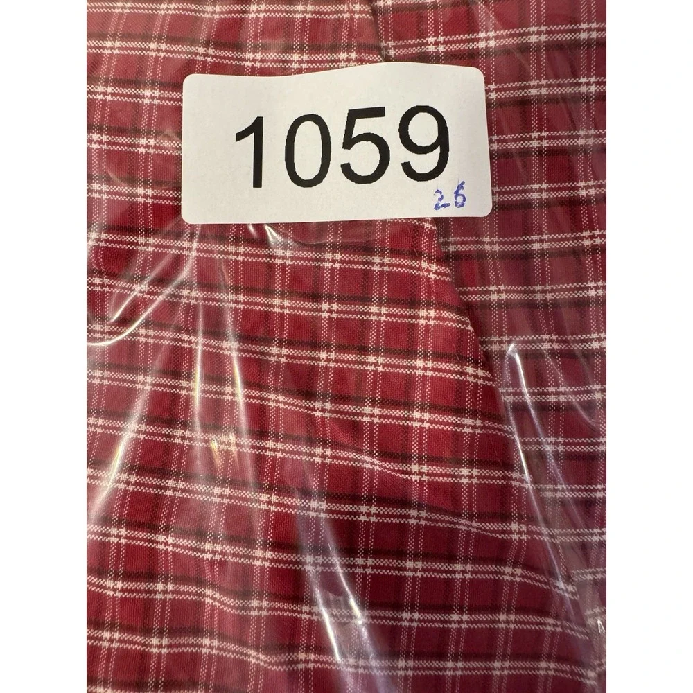 Eddie Bauer‎ Mens Shirt L Red Plaid Wrinkle Resistant Button Down Chest Pocket
